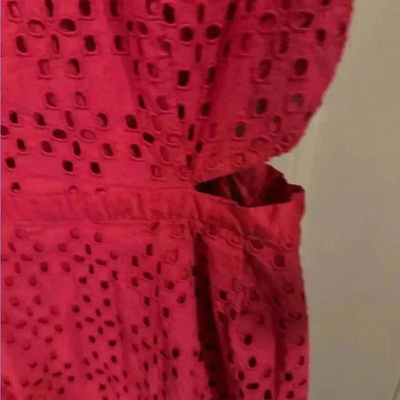 Madewell red eyelet dress with cut out sides. Zip up back size lined small - Picture 3 of 8